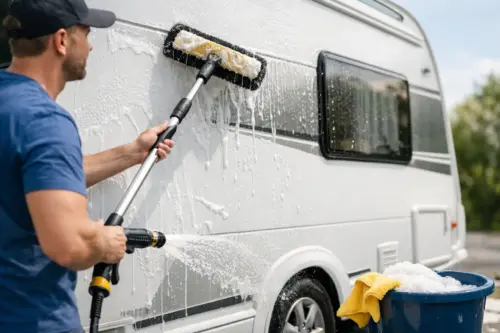 Wohnwagen richtig reinigen außen – so geht’s