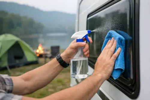 Acrylglasreiniger-Test beim Camping richtig bewerten